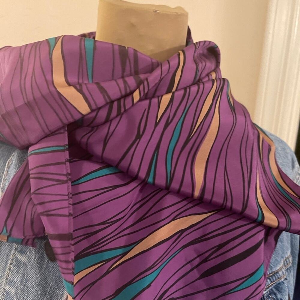 vintage Trendset Bright lilac scarve vintage- large - Picture 4 of 8